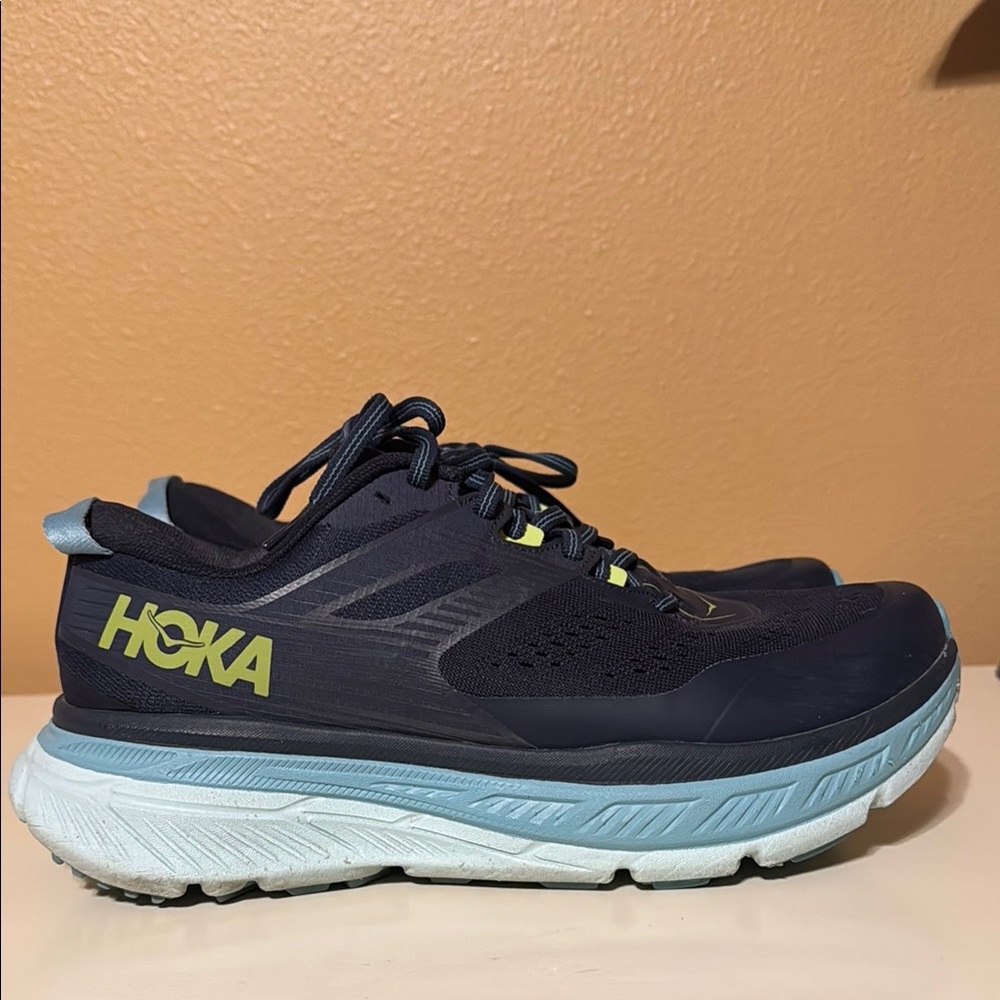 Hoka One One W Stinson 6 Navy and Light Blue Running Shoes (EUC)